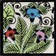 Ceramic Frost Proof Tile Hummingbirds Flowers